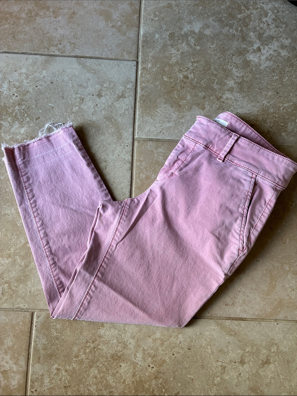 LOFT Pink Cropped Ankle Jeans